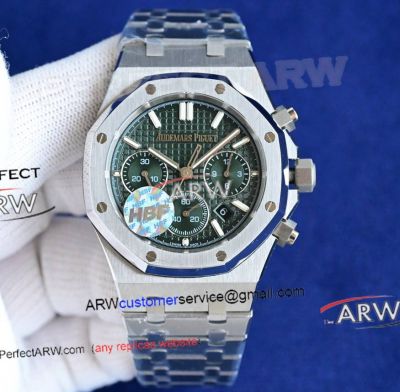 HBF Audemars Piguet Royal Oak Chronograph Green Stainless Steel 7750 Replica Watch 
